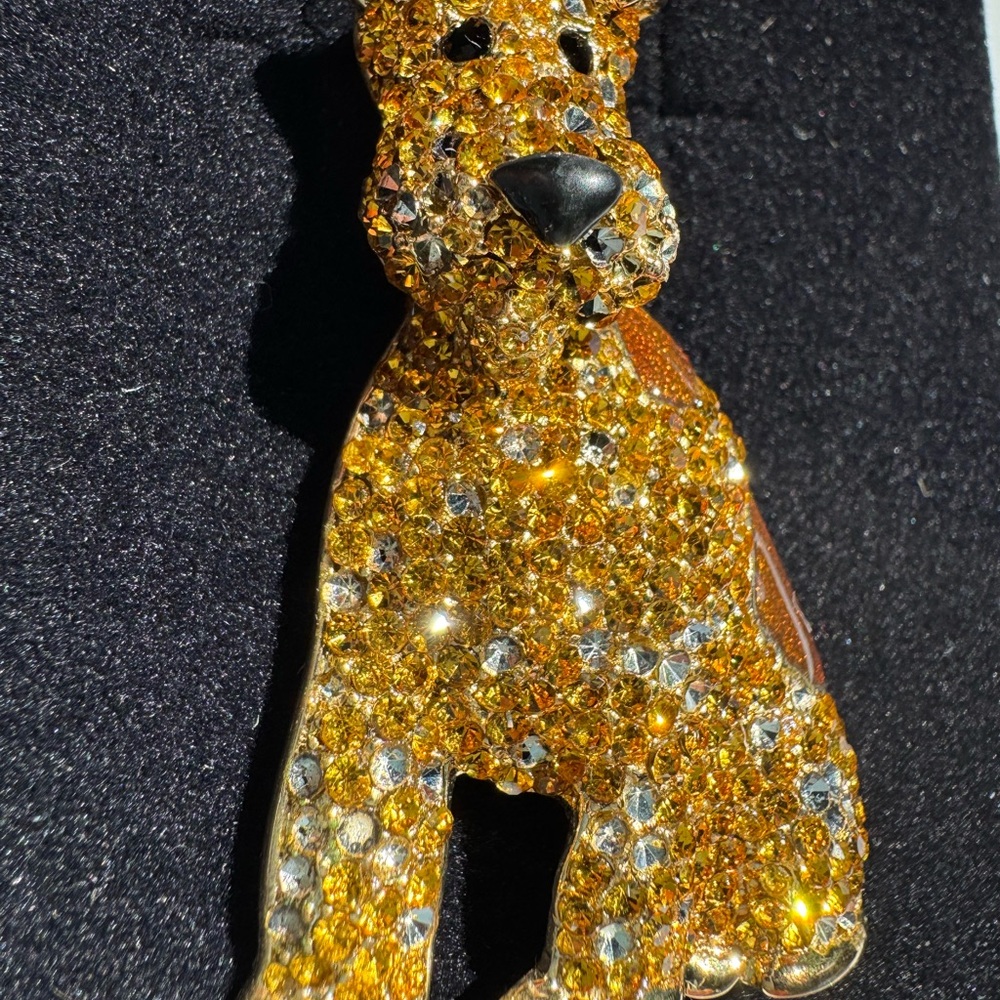 Gold and Black Glitter Dog Pin - Picture 4 of 13